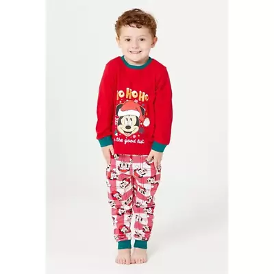 Buy Character Kids Mickey Mouse Christmas Pyjamas Long Sleeve  Age 1-2 NEW • 6.99£