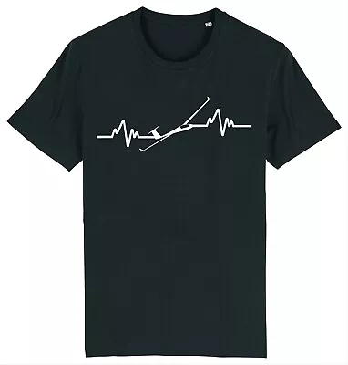 Buy Heartbeat Glider Pilot Gliding Flying T-Shirt • 10.95£