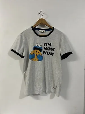 Buy Peter Alexander - Cookie Monster Nom Nom Nom Size Large Sleep Tee - VGC - Grey • 14.68£