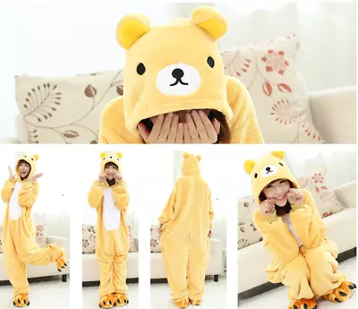 Buy Girls Boys Pyjamas 12Onesie Costume Anime Animal Cosplay Hoodie Easy BearBJ • 9£