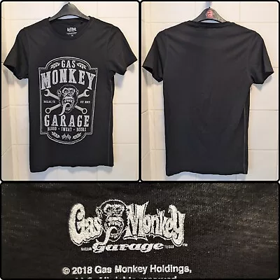Buy Gas Monkey Garage T Shirt XS Car All Over Print Logo Mechanic Blood Sweat UNISEX • 11.50£