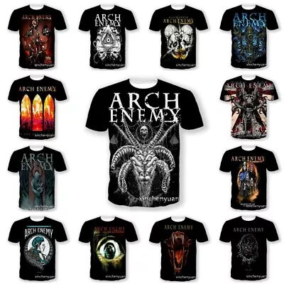 Buy 3D Womens Mens Arch Enemy Band Summer Casual T-Shirt Short Sleeve Tee Tops Gift • 8.39£
