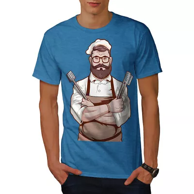 Buy Wellcoda Confident Chef With Beard And Culinary Tools Mens T-shirt • 17.99£