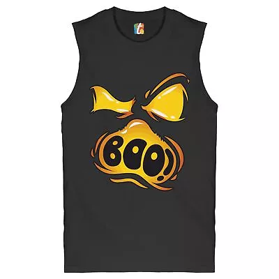 Buy Boo! Ghost Face Muscle Shirt Halloween Trick-or-Treat All Hallows' Eve Men's • 22.32£