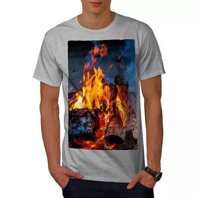 Buy Wellcoda Fire Coal Camping Bonfire Mens T-shirt • 17.99£