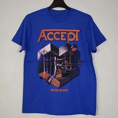 Buy ACCEPT Metal Heart XL Official T-Shirt Blue Mens Band Logo • 25.12£