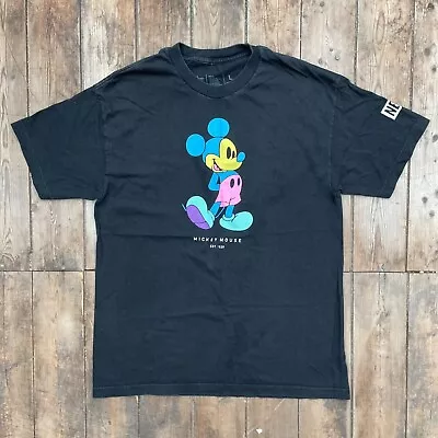 Buy NEFF Disney Mickey Mouse Graphic Print T Shirt Black Large • 20£