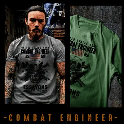 Buy Combat Engineer T-shirt Army Military Sapper Essayons 12 Bravo We Clear The Way  • 18.63£