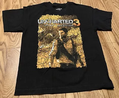 Buy Uncharted 3 Drake’s Deception Graphic Black T-Shirt Youth  Boys Size Large L • 9.74£
