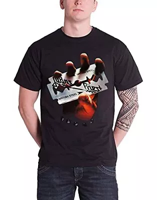 Buy Judas Priest Men's British Steel Short Sleeve T-Shirt, Black, Large • 17.34£