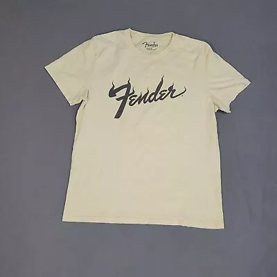 Buy Fender X Lucky Brand T Shirt Mens Size L Yellow Short Sleeve Crew Neck • 10.72£