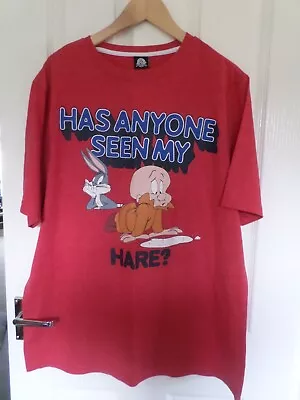 Buy Mens Novelty Looney Tunes Bugs Bunny & Elmer Fudd  T-shirt Size Xl • 4£