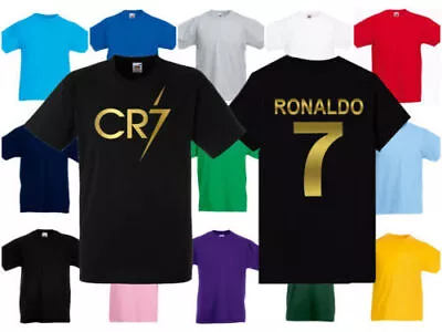 Buy New CR7 T Shirt Boys Ronaldo 7  Football Gift Kids Gold Cristiano Top 2-13 Years • 8.99£