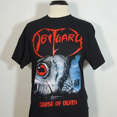 Buy OBITUARY Cause Of Death M MEDIUM T-Shirt Black Mens Band Logo • 24.20£