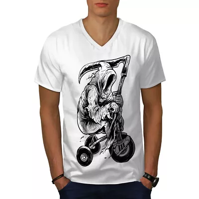 Buy Wellcoda Grim Reaper Ride Horror Mens V-Neck T-shirt • 18.99£