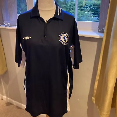 Buy CHELSEA FOOTBALL TEE SHIRT SIZE Large  ID Code 420 Navy • 2.99£