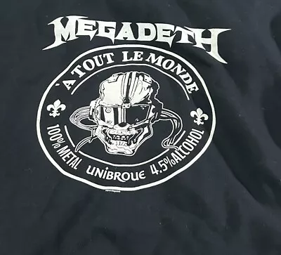 Buy MEGADETH A Tout Le Monde Hoodie Men’s Large Unibroue Metal Official Merch Rare • 56.02£