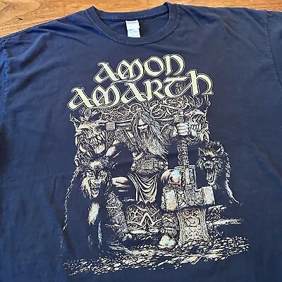 Buy Amon Amarth Thor Oden's Son Black Shirt Two-Sided Men's Size XXL Nice Fade • 22.40£