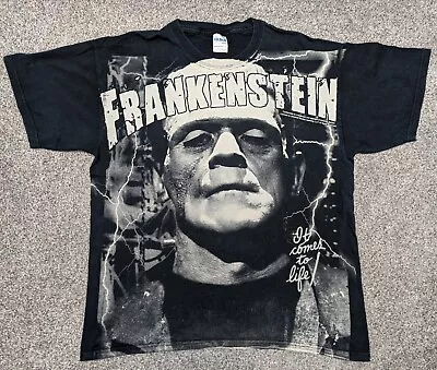Buy Vintage Mid 00s Frankenstein All Over Print T-shirt Large AOP • 40£