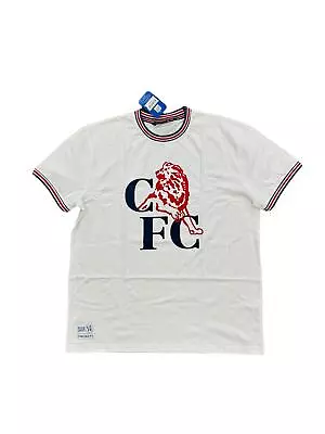 Buy Chelsea Football T-Shirt Men's (Size 2XL) Retro Logo Graphic T-Shirt - New • 14.99£