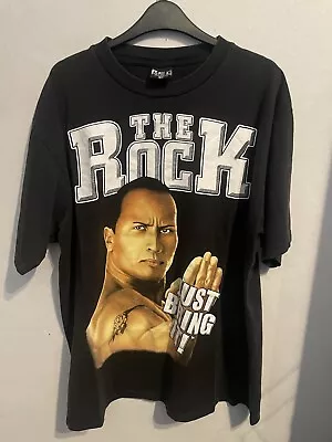 Buy WWF WWE The Rock Just Bring It Graphic T Shirt Vintage Attitude Era Mens Size XL • 49.99£