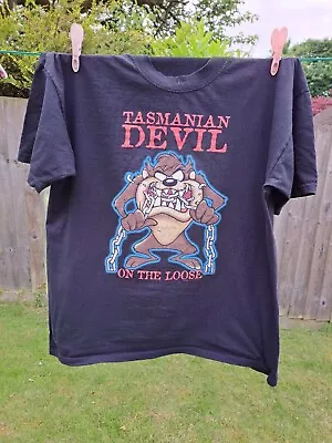 Buy Vintage Looney Tunes Tasmanian Devil 1996 T Shirt XL On The Loose RARE • 9.99£