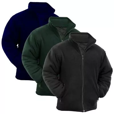 Buy Winter Extra Thick Mens Fleece Heavy Duty Work Jacket Padded Anti Pill Full Zip • 9.99£