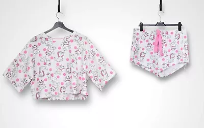 Buy Disney Aristocats Marie Oversized Crop Top & Shorts Pyjama Set Size M (UK 12/14) • 13.99£