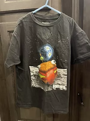 Buy Fortnite Shirt Boys Xl 14/16 Battle Royale Durr Burger On The Moon 100% Cotton • 5.45£