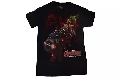 Buy Marvel Avengers Age Of Ultron Captain America, Hulk, Thor Black Shirt NWT S, M • 5.59£