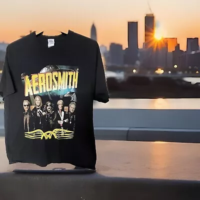 Buy Aerosmith Global Warming Tour 2014 Short Sleeved T Shirt Size XL Black • 14.99£