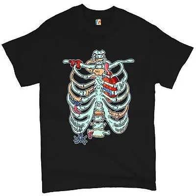 Buy Zombie Rib Cage T-shirt All Hallows' Eve Spooky Halloween Skeleton Men's Tee • 24.18£