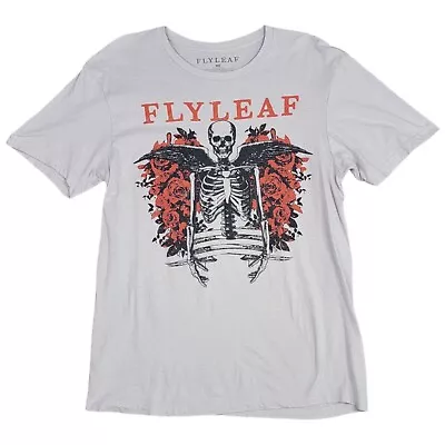 Buy Flyleaf Band T Shirt Mens Medium Skeleton Angel Roses Stone Greige Liscensed • 18.56£