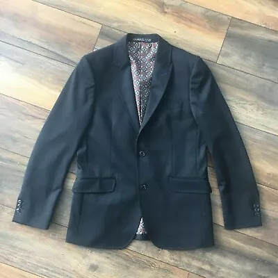 Buy Feraud Mens Suit Jacket Blue Black Check Italian Smart Formal Size EU 40 • 9.99£