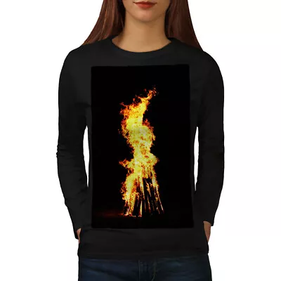 Buy Wellcoda Bonfire Fire Night Burning Womens Long Sleeve T-shirt • 21.99£