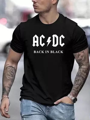 Buy Sleeve T-shirt Tee Ac/dc Logo Mens Black Shirt Rock Band Official Classic Tee's • 11.99£