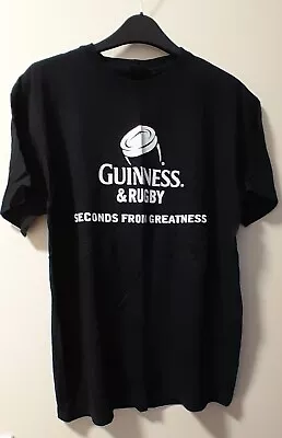 Buy Guinness Black T-shirt By Traditional Craft, Guinness & Rugby Print, Size L • 10£
