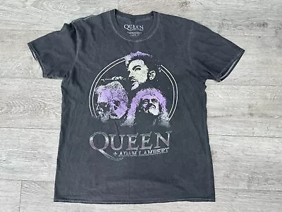 Buy Queen + Adam Lambert Grey Print Rhapsody Tour 2022 Tshirt Size Large  • 14.99£