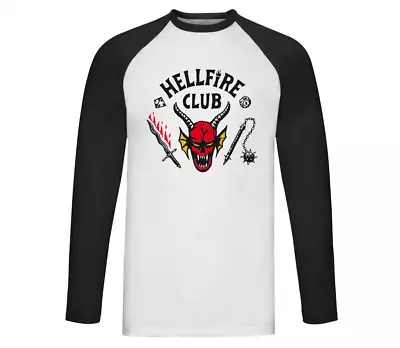 Buy Stranger Things Season 4 - Hellfire Club Official Long Sleeve Baseball T-shirt • 24.99£