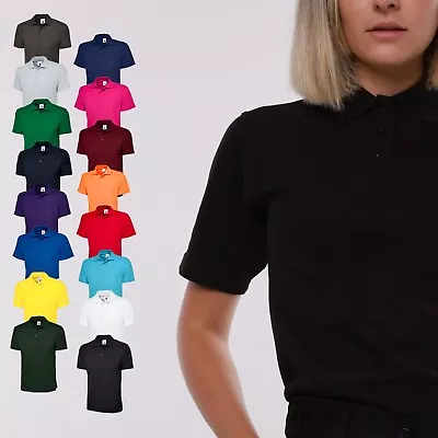 Buy Ladies Classic Polo T Shirt Loose Fit Size 6 To 32  WOMENS CLASSIC CASUAL UNISEX • 12.99£