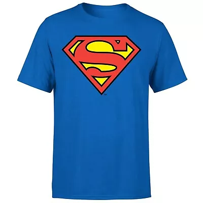 Buy Superman Shield Logo T-Shirt DC Official Justice League Royal Blue Men's Medium • 10.95£