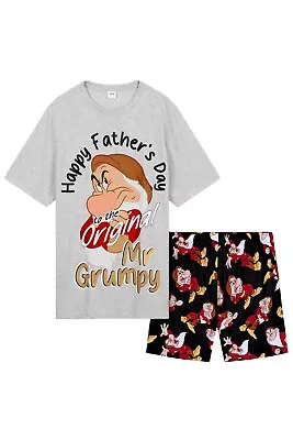Buy Disney Mens Grumpy Pyjama Set 2 Piece T-Shirt & Shorts Sleepwear Nightwear • 18.49£