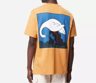 Buy By Parra Swan To The Face Mustard Yellow T Shirt Ocher Size L • 34.99£