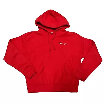 Buy Red Champion Reverse Weave Hoodie Sweatshirt Sz M Red Fleece Very Clean Womens • 25.16£