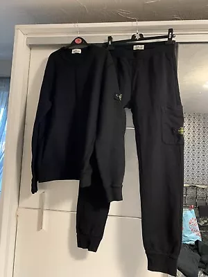 Buy Authentic Black Stone Island Tracksuit Age 14 Will Fit Small Man Vgc • 69£