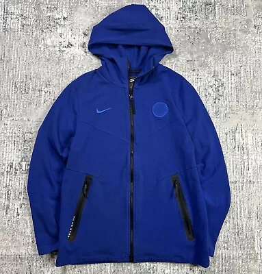Buy Chelsea Fc Nike Tech Fleece Hooded Top Size Mens Medium Rare Blue Hoodie • 39.99£