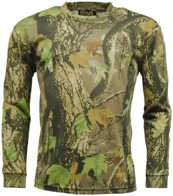 Buy Mens Real Jungle Tree Print T Shirt Summer Camouflage Long Ca Sleeve Hunting Top • 9.95£