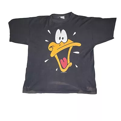 Buy Vintage Looney Tunes T Shirt Extra Large Black Daffy Duck Warner Bros 1989 Retro • 29.99£