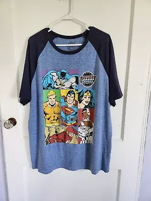 Buy DC Comics Originals Men's Heathered Blue Justice League Of America T-Shirt XL • 11.58£