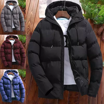Buy Men's Jacket Winter Warm Puffer Bubble Down Coat Quilted Zip Padded Outwear • 18.79£